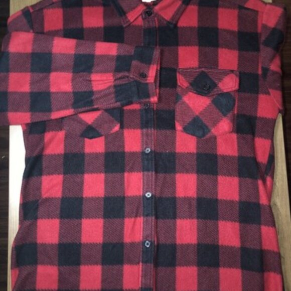 Open Trails Red Plaid Long Sleeve Button Up Flannel Shirt Mens Size XL Outdoors - Picture 6 of 9